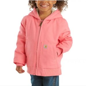 Carhartt Toddler Girls' Zip Front Canvas Insulated Sherpa Hooded Active Jac